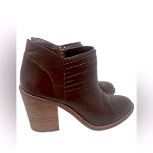 Loeffler Randall Eva Leather Ankle Boots Brown Block‎ Heel Size 10.5 thumbnail 5