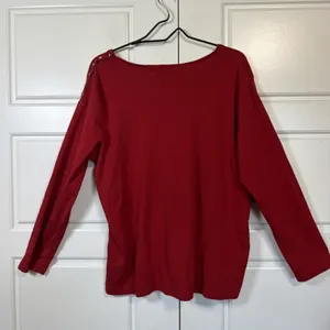 Lauren Ralph Lauren V-Neck Top Women 2X Red Long Sleeve Cotton T-Shirt thumbnail 10