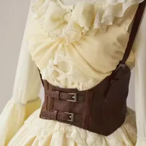 Steampunk Black Brown Corset Belt Vest Harness New thumbnail 6