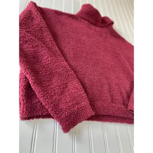 Lulus Womens Burgundy Fuzzy Knit Cropped Turtleneck Sweater Size M Wool Blend thumbnail 3