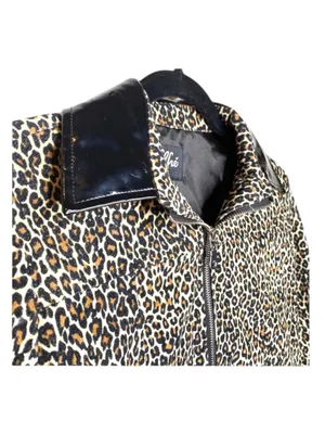 new Valfre ☻︎ January Crop Jacket ☻︎ Leopard Print ☻︎ Black Vinyl Collar ☻︎ XS thumbnail 7