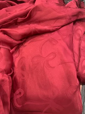 Francesca's Red bow printed silk dress thumbnail 3