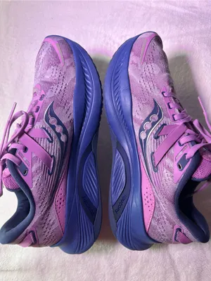 Saucony Women's Pink and Blue Running Shoe - PWRRUN Cushioning thumbnail 10
