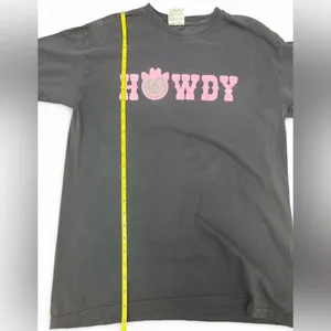 Comfort Colors T-Shirt Medium Heavyweight Garment Dyed Howdy Graphic Western Tee thumbnail 4