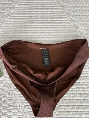 Nuuds Women's Shimmery Brown Low rise Bikini Bottoms Size M thumbnail 3