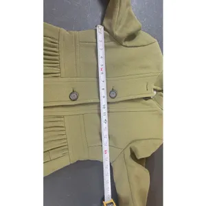 J.Crew Double Cloth Olive Green Wool Blend Coat Jacket Button Front M READ thumbnail 14