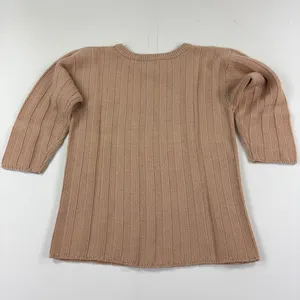 Vintage 80s Neiman Marcus Sweater Womens Large Pink Cashmere Ribbed Crew Neck thumbnail 7