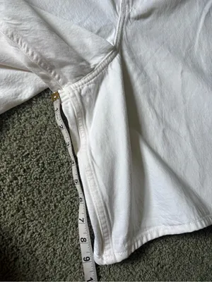 Abercrombie & Fitch The A&F Jort Curve Love Mid Rise Shorts NWT Size 36 White thumbnail 5