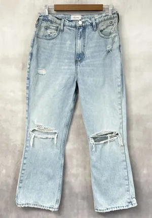 FRAME Le High N Tight Crop Mini Boot Jeans Womens 28 Distressed Grunge‎ Indie thumbnail 1