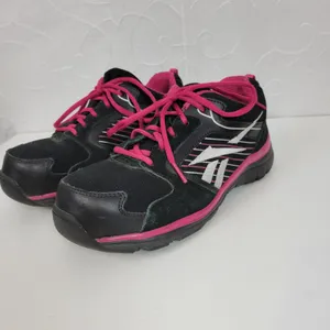 Reebok Anomar Work Womens 7.5‎ Black Pink Steel Toe Safety Shoes thumbnail 3