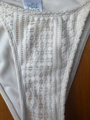 Wild Fable Cream White Boho Crochet Bikini thumbnail 4