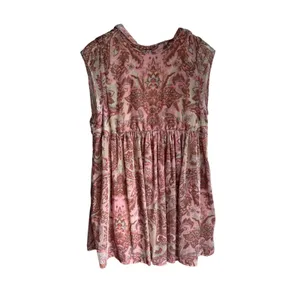 Paisley Boho Babydoll Mini Free People Dress Small Pink Velvet Burnout thumbnail 4