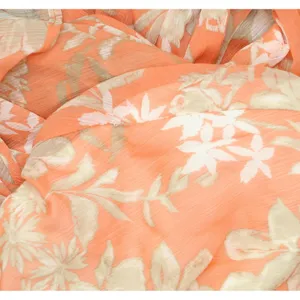 Tommy Hilfiger Womens Tie Front Printed Capelet Fit & Flare Dress Coral Pink 8 thumbnail 7