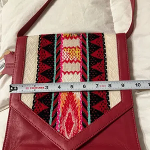 Red and Black Patterned Leather Crossbody Bag thumbnail 14