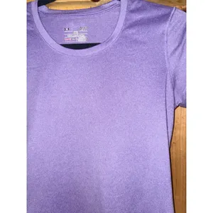 Under Armour Womens Small Purple HeatGear Fitted Short Sleeve Athletic Shirt Gym thumbnail 8