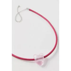 Free People Under the Sea Collar Pink NWT Choker Glass Heart Pendant Bohemian thumbnail 7