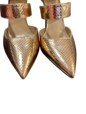 Michael Kors wms authentic gold croc design 4" stilleto heels shoes sz 8M SKU 10 thumbnail 9