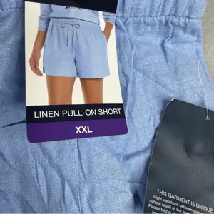 GAP Linen Blend Pull-On Shorts Women’s XXL Light Blue Drawstring NWT thumbnail 10