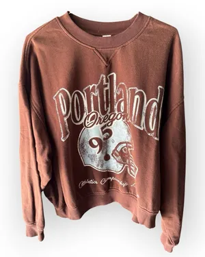 H&M Divided Portland Graphic Brown Crew Neck Sweatshirt thumbnail 1