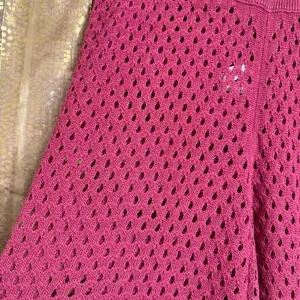 Free People Beach Sola Fiji Hot Pink Open Knit Wide Leg Pants Medium NWOT thumbnail 4