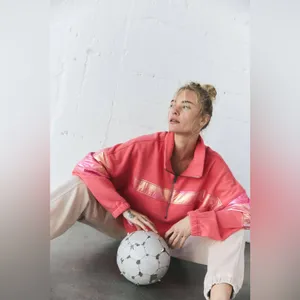 NWT Free People Movement Away We Go Half Zip in Hibiscus $128 MSRP thumbnail 3