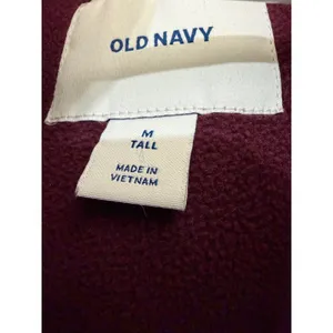 Old Navy‎ Womens M Tall Puffer Vest Burgundy Fleece Lined Quilted Mock Neck thumbnail 4