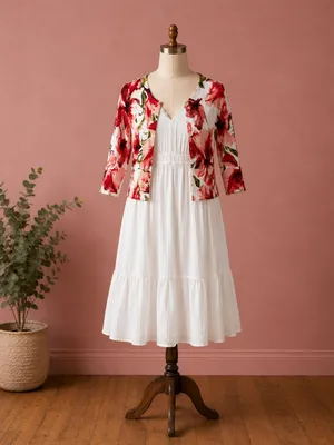 Beautiful floral 3/4 sleeve Cardigan thumbnail 2