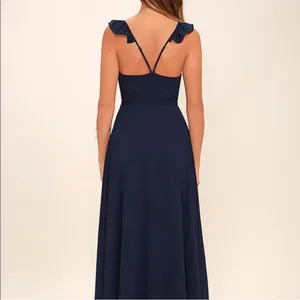 Lulus Here’s To Us Navy Wrap Maxi Dress‎ Bridesmaid Wedding thumbnail 3