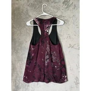 Rag & Bone Silk Racerback Tank Top Women’s Small Purple Abstract Print Y2K Indie thumbnail 3