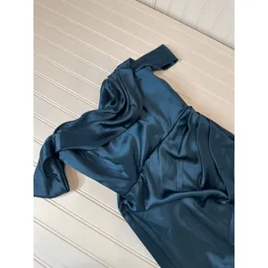 Lulus Stunning Arrival Dark Teal Satin Off-The-Shoulder Dress Holiday Medium thumbnail 6