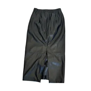 Rosetta Getty Black Faux Leather Maxi Skirt Size 8 Western Pencil Designer $300 thumbnail 9