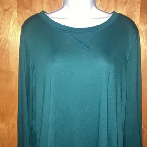 Women's Dark Green Long Sleeve Tunic Top - Size M thumbnail 2