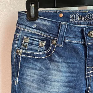 Miss Me Jeans Women's Size 26 Skinny style Denim Embellished‎ flap Pockets thumbnail 3