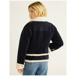 NWT Free Assembly Navy Corduroy Sherpa-Lined Jacket XXL (20) thumbnail 2