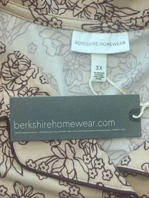 NWT Berkshire Homewear Pajama Set 3X Silky Smooth Notch Collar Floral PJs plus thumbnail 7
