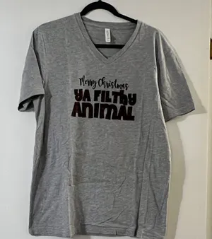 Bella Canvas Gray Christmas Tee thumbnail 1
