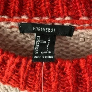 F21 striped dropped shoulder sweater NWT thumbnail 3