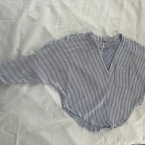 Free People Blue and White Striped Blouse thumbnail 16