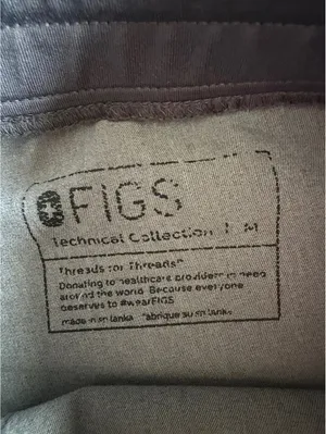 FIGS Zamora Gray Medical Scrub Jogger Pants with Teal Drawstring, Size M thumbnail 5