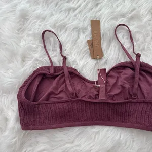 Skims Sheer Knit Bralette Beet Size Large thumbnail 6