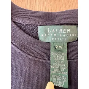 LAUREN RALPH LAUREN CLASSIC NAVY BLUE CREWNECK COTTON SWEATSHIRT Small P 2230 thumbnail 7