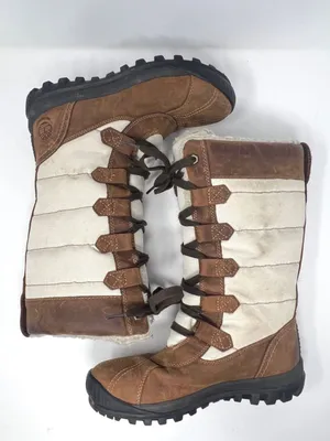 Timberland Mt. Hayes Tall Waterproof Winter Boots Brown Cream Leather Nylon 6 thumbnail 3