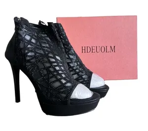 Hdeulolm Women's Crystal Stiletto Platform Sandal Shoe Boot Size 11 #B1491 thumbnail 1