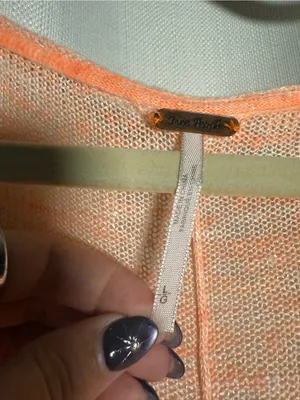 Free People Linen Blend High Low Orange Top Size Large thumbnail 6
