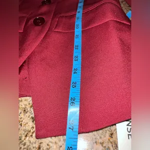 COMMENSE Split Button Slim Fitted Blazer COLOR - Burgundy Size XS NWT thumbnail 7