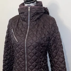 Marc New York Andrew Marc Brighton Dark Purple Quilted Coat Jacket Size Small thumbnail 3