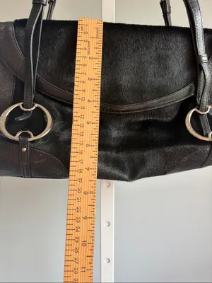 DKNY Y2K Black Leather & Haircalf Shoulder Bag thumbnail 5