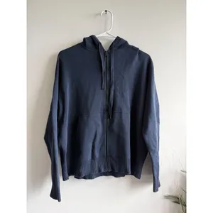 Vince Navy Blue Cotton Blend Ribbed Full Zip‎ Knit Hoodie Sweatshirt Small thumbnail 2