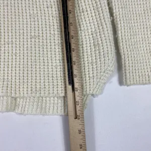 Marine Layer Sweater Womens‎ XS White Waffle Knit Cotton Nylon Wool Crewneck thumbnail 6