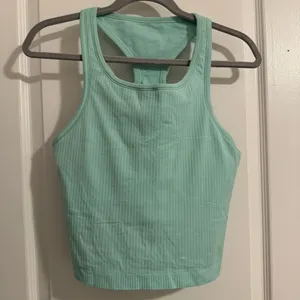 Lululemon Ebb to Street‎ Cropped Ribbed Tank Top Mint Green Athleisure Size 12 thumbnail 3